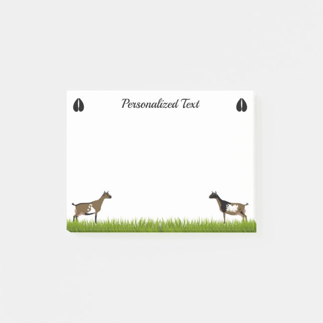 Personalized Nigerian Dwarf Dairy Goat Post-it Notes (Front)