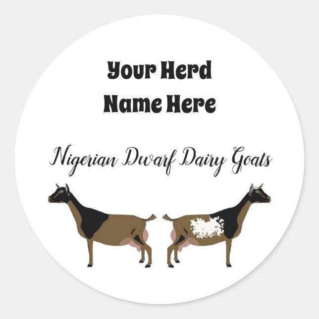 Personalized Nigerian Dwarf Dairy Goat Sticker (Front)