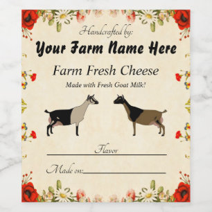 Personalized Nigerian Dwarf Goat Cheese Label