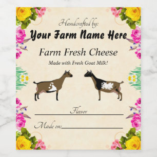 Personalized Nigerian Dwarf Goat Cheese Label