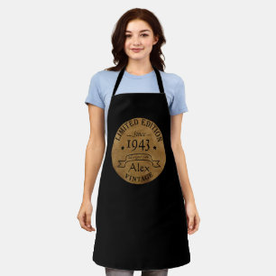 Personalized ninety vintage 90th birthday party apron
