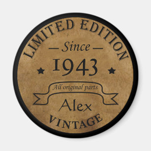 Personalized ninety vintage 90th birthday party magnet