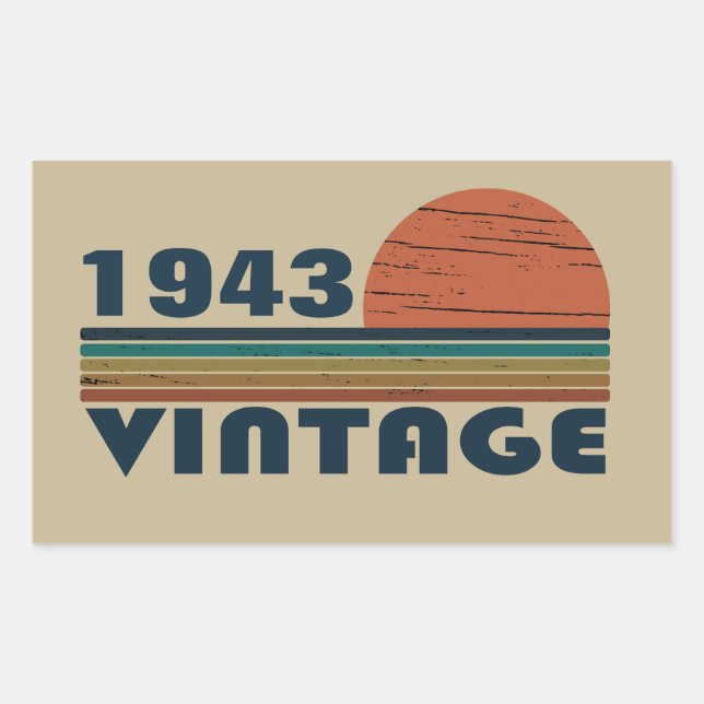 Personalized ninety vintage 90th birthday party sticker (Front)
