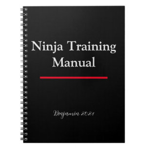 Personalized Ninja Training Manual Notebook Black 
