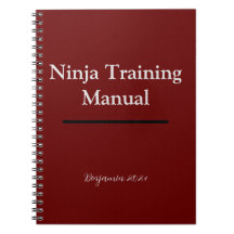 Personalized Ninja Training Manual Notebook  Red