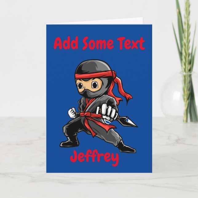 Personalized Ninja Warrior  Card (Front)