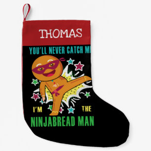 Personalized Ninjabread Man You'll Never Catch Me Small Christmas Stocking