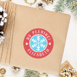 Personalized No Peeking Red Christmas Gift Classic Round Sticker<br><div class="desc">My Personalized No Peeking Red Christmas Gift Classic Round Sticker make children believe in the magic of Christmas. Place on gifts and for a perfect finishing touch.</div>