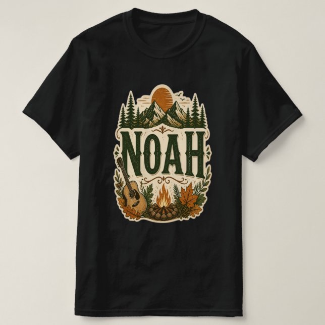 Personalized Noah Camping T-Shirt (Design Front)