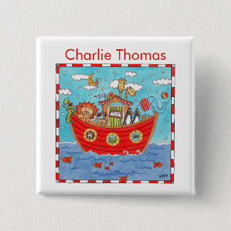 Personalized Noah's Ark  2 Inch Square Button
