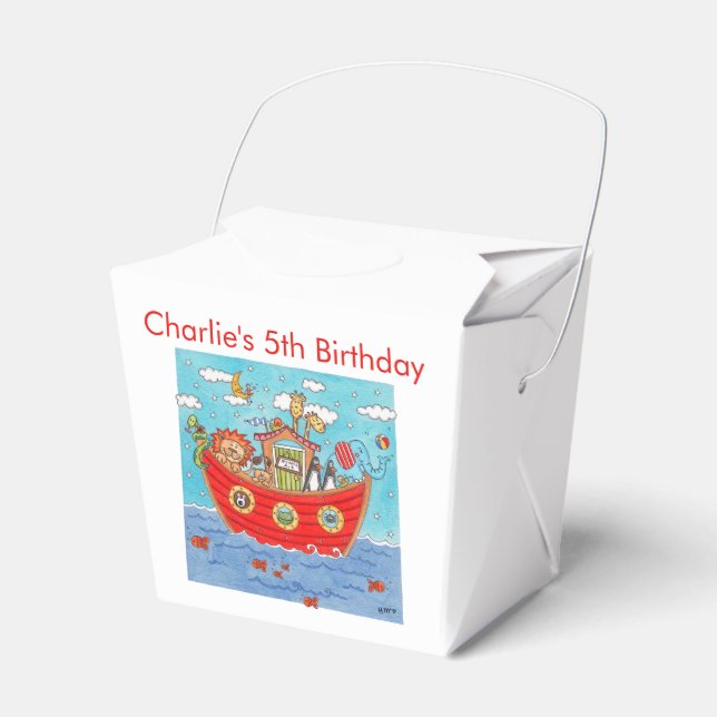 Personalized Noah's Ark  Favor Box (Front Side)
