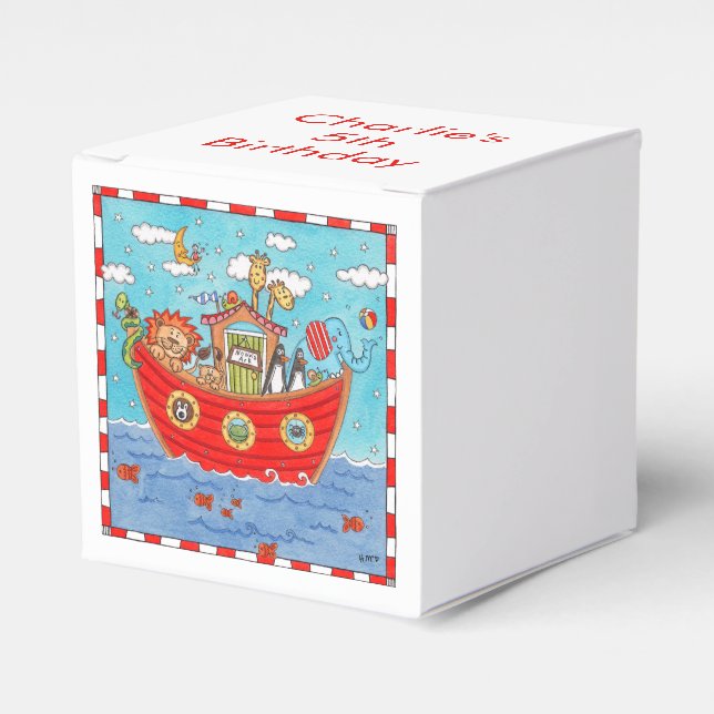 Personalized Noah's Ark  Favor Box (Front Side)