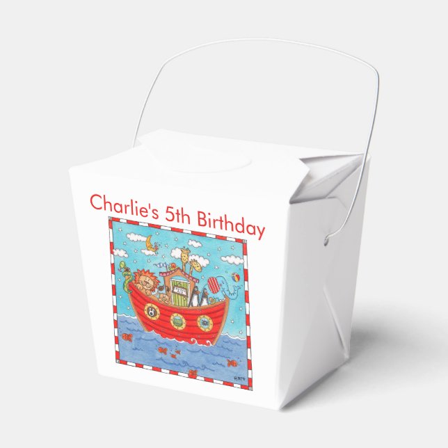 Personalized Noah's Ark  Favor Box (Front Side)