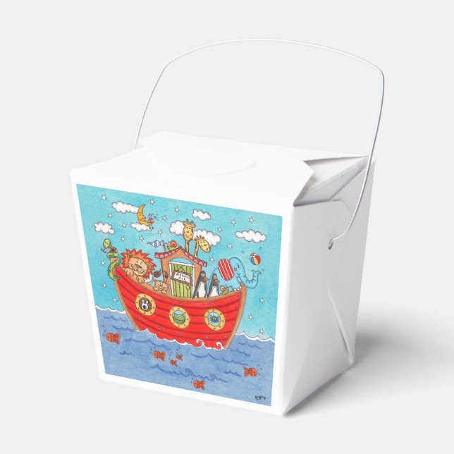 Personalized Noah's Ark  Favor Box (Front Side)