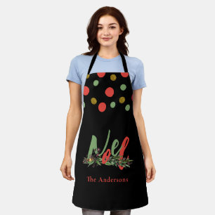 Personalized Noel Red & Green Christmas Apron