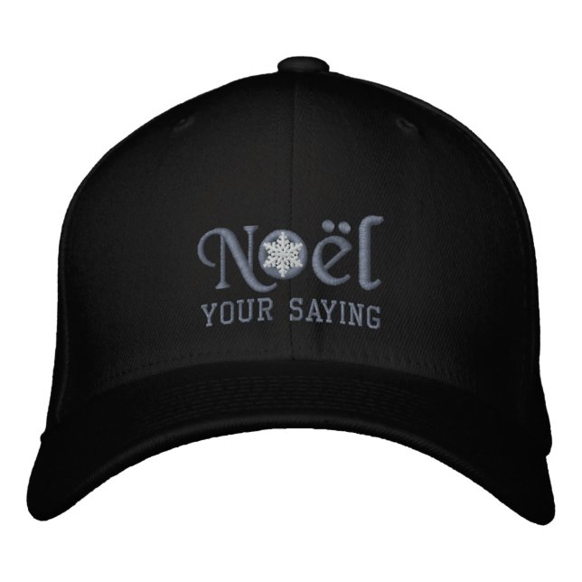 Personalized Noel Snowflake Design Embroidered Hat (Front)