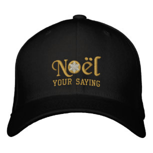 Personalized Noel Snowflake Golden Embroidered Hat