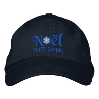 Personalized Noel Snowflake in Blue Embroidered Hat