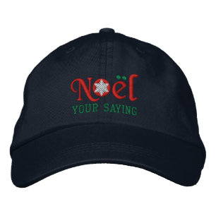 Personalized Noel Snowflake Lovers Red Embroidered Hat