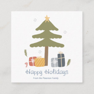 Personalized Nordic Christmas Holiday  Enclosure Card