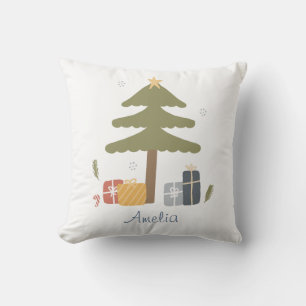 Personalized Nordic Christmas Tree Bedroom Throw Pillow