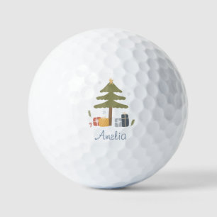 Personalized Nordic Christmas Tree Holiday Golf Balls