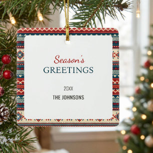 Personalized Nordic Fair Isle Christmas Ornament