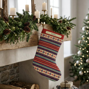 Personalized Nordic Fair Isle Christmas Stocking