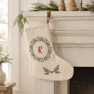 Personalized Nordic Wreath Monogram Stocking
