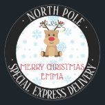 Personalized North Pole Classic Round Sticker<br><div class="desc">Personalized North Pole Classic Round Sticker.</div>