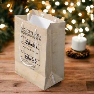 Personalized North Pole Express Delivery Christmas Medium Gift Bag
