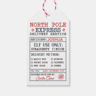 Personalized North Pole Express Delivery   Gift Tags
