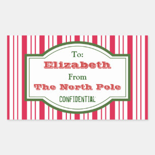 Personalized North Pole Gift Tag Stickers