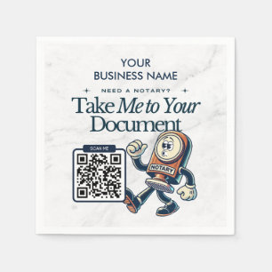 Personalized Notary Public Marketing with QR Code  Napkin