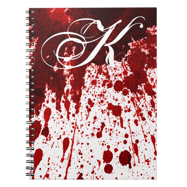 Personalized Note Book Blood Splatter Vampire Goth (Front)