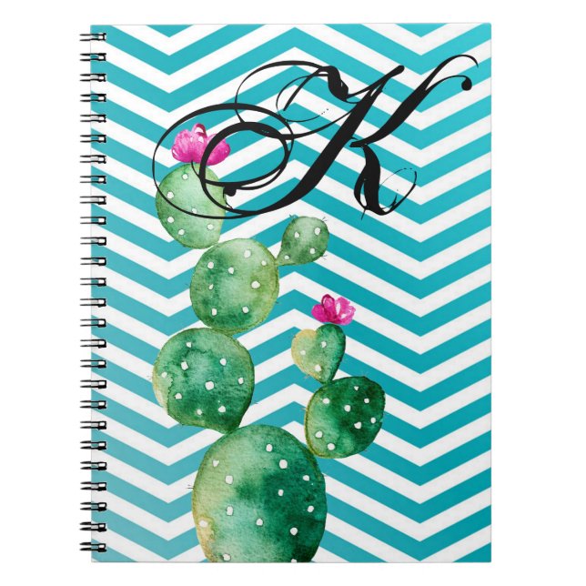 Personalized Note Book Boho Cacti Cactus Succulent (Front)