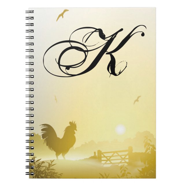 Personalized Note Book Sunny Morning Farm Country (Front)