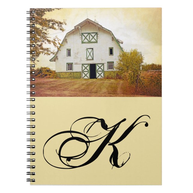 Personalized Note Book Sunset Barn Country Rustic (Front)