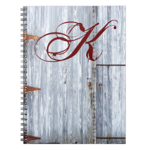 Personalized Note Book White Wash Wood Barn Door C