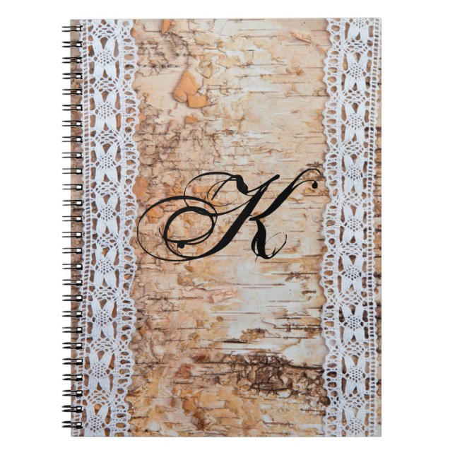 Personalized Note Book XCountry Barn Wood Lace Tri (Front)
