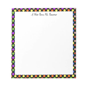 Personalized Note From, Colourful Polka Dots, Blac