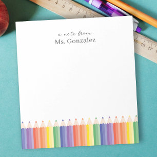 Personalized Note From Rainbow Teacher Notepad