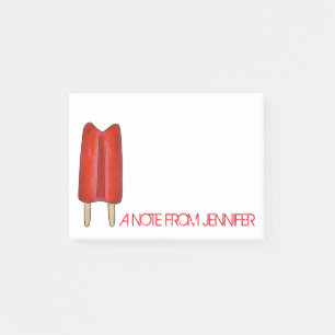 Personalized Note Red Twin Pop Popsicle Post It