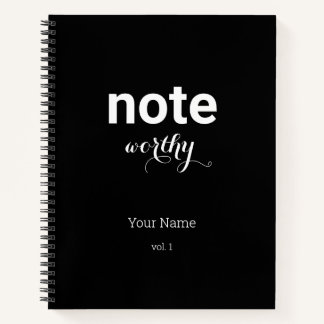 Personalized Note Worthy Spiral Notebook