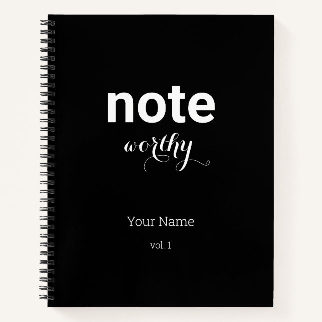 Personalized Note Worthy Spiral Notebook (Front)