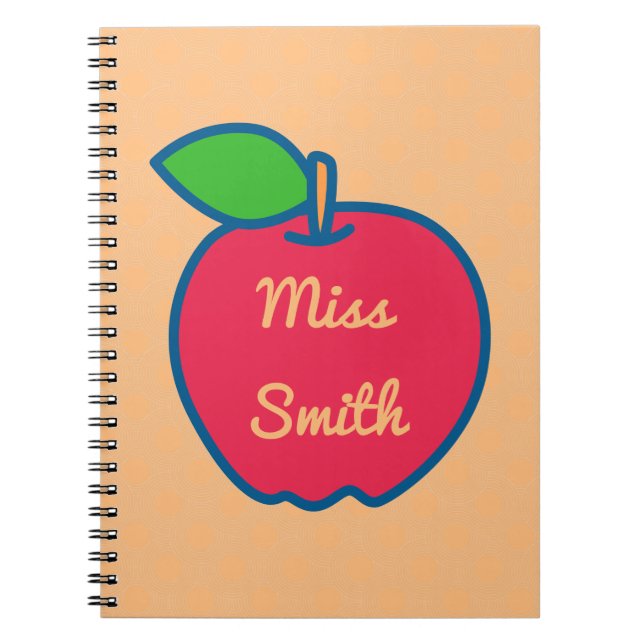 Personalized Notebook Any Name Apple Teacher (Front)