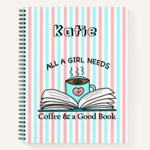 Personalized Notebook Coffee and a Good Book