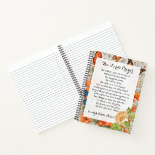 Personalized Notebook containing the Lord's Prayer