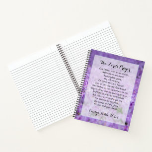Personalized Notebook containing the Lord's Prayer