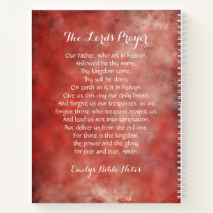 Personalized Notebook containing the Lord's Prayer